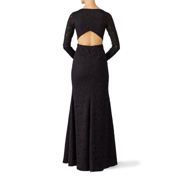 ML Monique Lhuillier Black Floral Shadow Gown ❤️‍🩹 - Picture 2 of 10